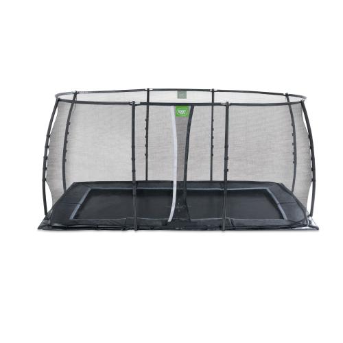 EXIT Dynamic ebenerdiges Trampolin mit Sicherheitsnetz - schwarz, 244x427cm von Exit Toys