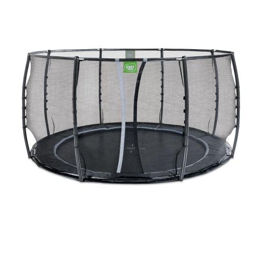 EXIT Dynamic ebenerdiges Trampolin mit Sicherheitsnetz - schwarz, ø427cm von Exit Toys