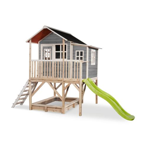 EXIT Loft 550 Holzspielhaus - grau, 382x190cm von Exit Toys