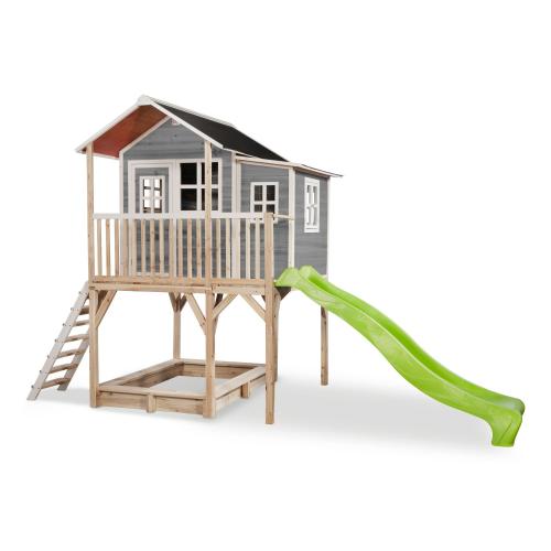 EXIT Loft 750 Holzspielhaus - grau, 444x190cm von Exit Toys