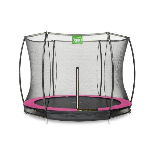 EXIT Silhouette Bodentrampolin mit Sicherheitsnetz - rosa, ø244cm von Exit Toys