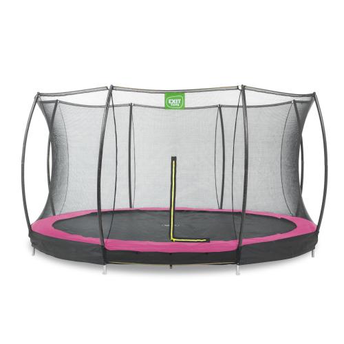 EXIT Silhouette Bodentrampolin mit Sicherheitsnetz - rosa, ø366cm von Exit Toys