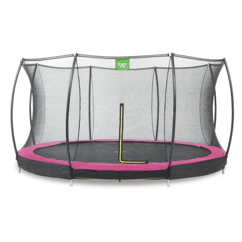 EXIT Silhouette Bodentrampolin mit Sicherheitsnetz - rosa, ø427cm von Exit Toys