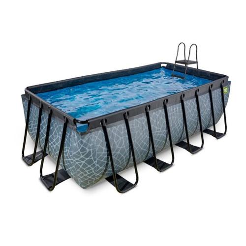 EXIT Stone Pool mit Sandfilterpumpe - grau, 400x200x122cm von Exit Toys