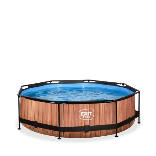 EXIT Wood Pool 300x76cm mit Filterpumpe - braun von Exit Toys