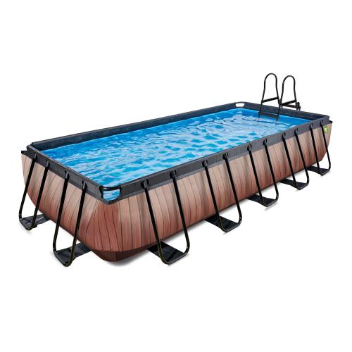 EXIT Wood Pool 540x250x100cm mit Sandfilterpumpe - braun von Exit Toys