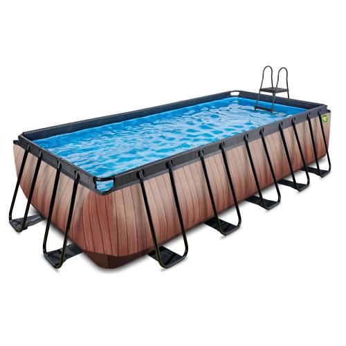 EXIT Wood Pool 540x250x122cm mit Filterpumpe - braun von Exit Toys