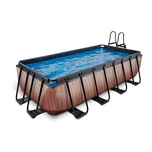 EXIT Wood Pool mit Sandfilterpumpe - braun, 400x200x100cm von Exit Toys