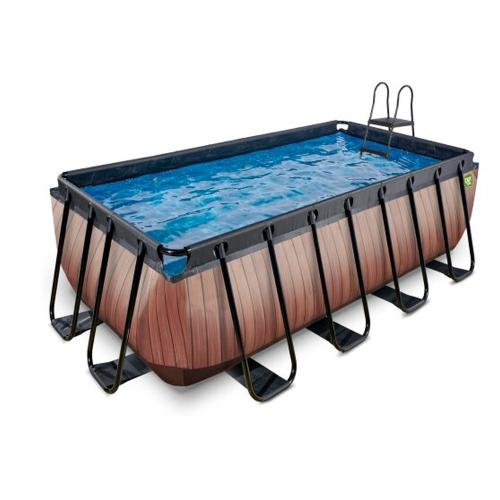 EXIT Wood Pool mit Sandfilterpumpe - braun, 400x200x122cm von Exit Toys