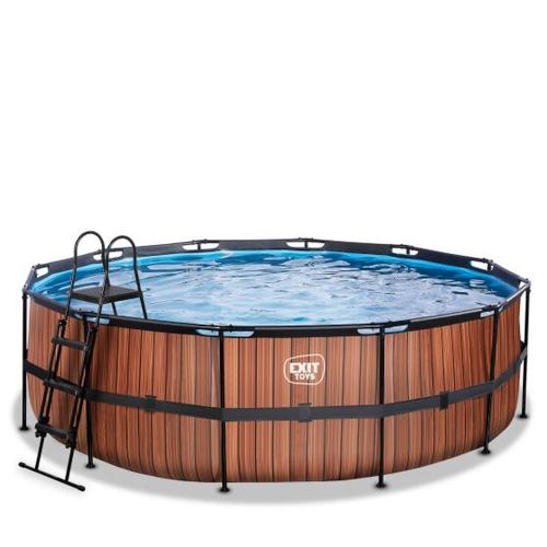 EXIT Wood Pool mit Sandfilterpumpe - braun, ø450x122cm von Exit Toys