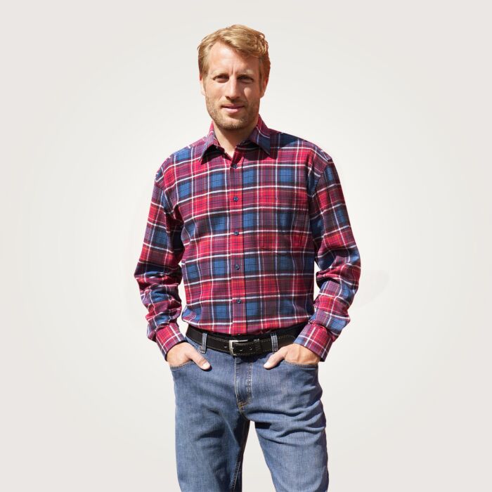 Flanellhemd rot-blau kariert, 41/42 (L) von Explorer