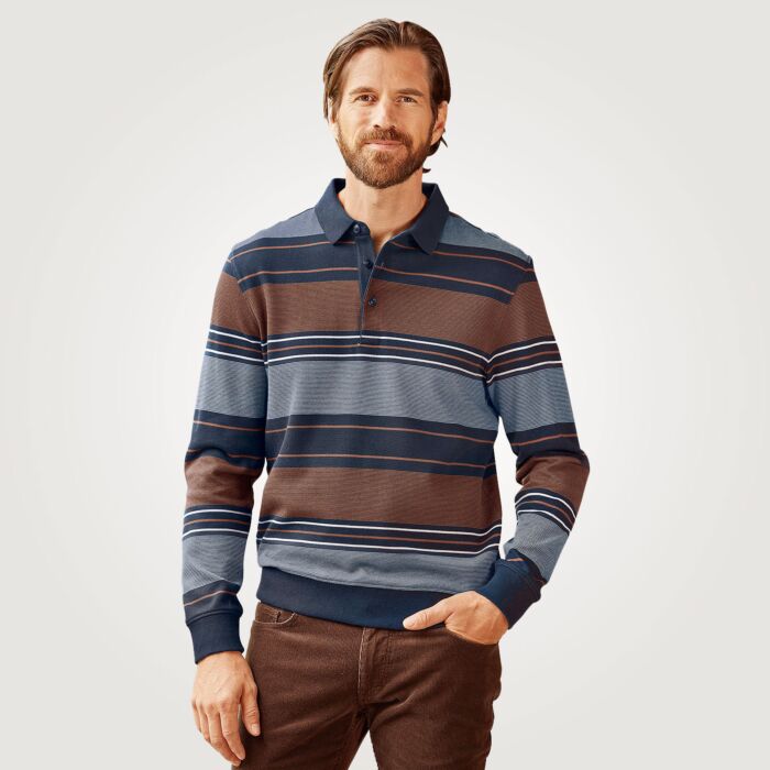 Gestreiftes langarm Poloshirt aus Baumwolle Gestreiftes langarm Poloshirt aus Baumwolle von Explorer