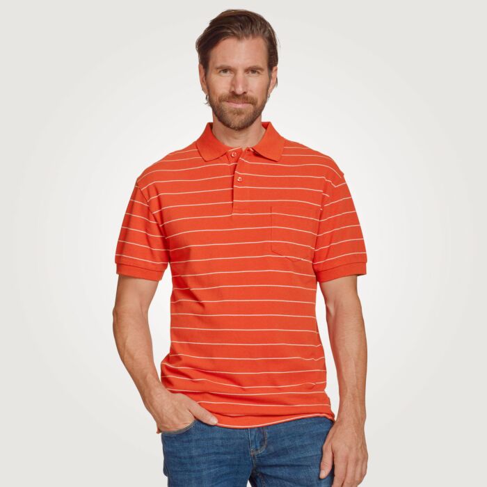 Herren Polo-Piqué-Shirt mit Brusttasche, mandarine von Explorer