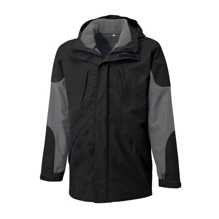 Hochwertige 3 in 1 Outdoor-Jacke von Explorer, schwarz, 4XL von Explorer