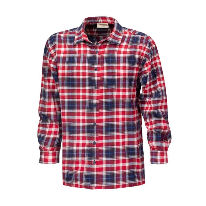 Kariertes Flanellhemd blau-rot, 4XL (49/50) von Explorer