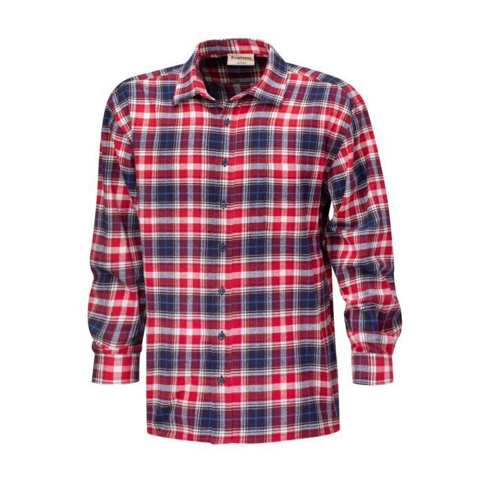 Kariertes Flanellhemd blau-rot, 5XL (51/52) von Explorer