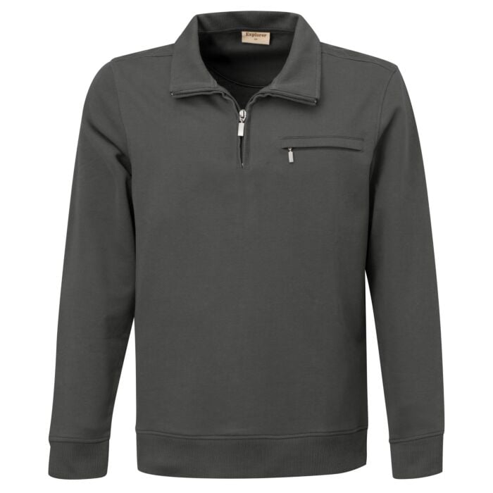 Langarm-Poloshirt von Explorer, anthrazit, XL von Explorer