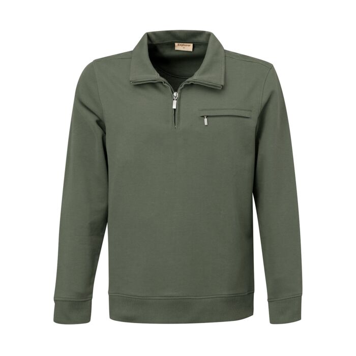 Langarm-Poloshirt von Explorer, olive, XXL von Explorer