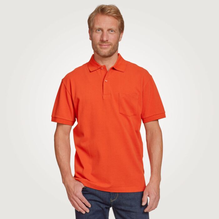 Polo-Piqué-Shirt mit Brusttasche, mandarine von Explorer