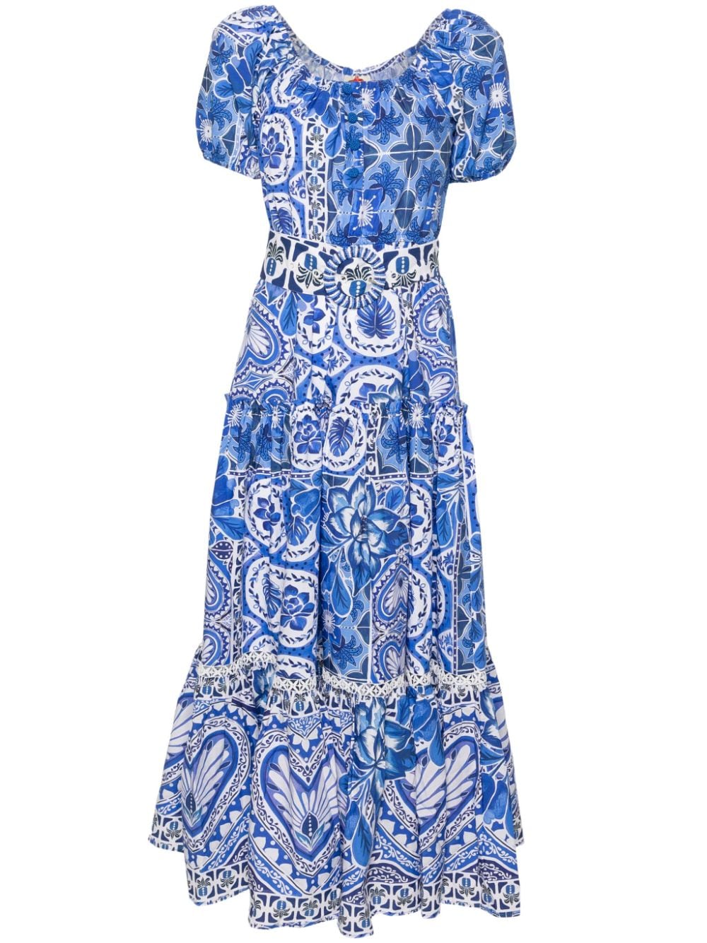 FARM Rio Dream tile-print cotton maxi dress - Blue von FARM Rio