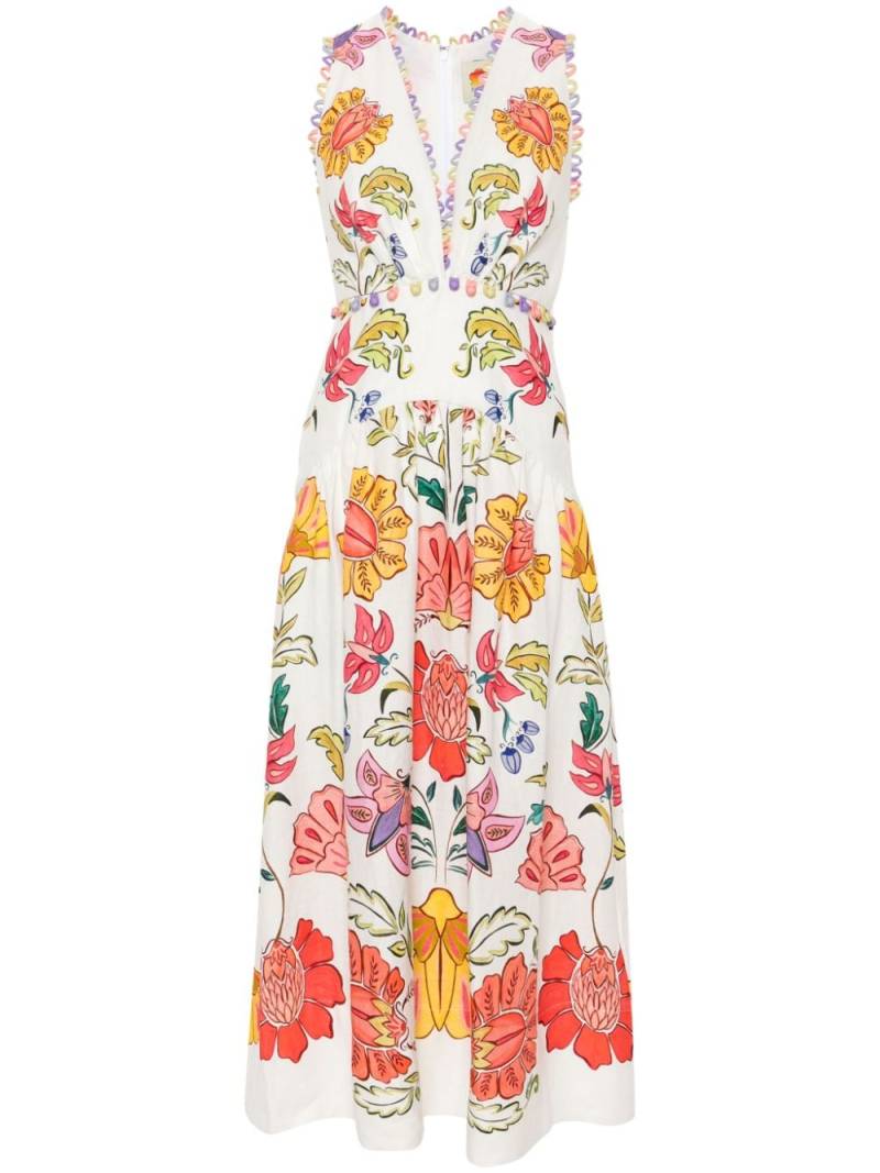 FARM Rio Floral Insects midi dress - White von FARM Rio