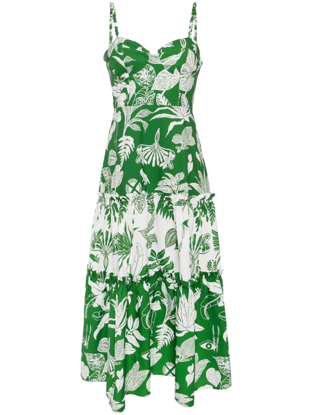 FARM Rio Forest Soul panelled midi dress - Green von FARM Rio