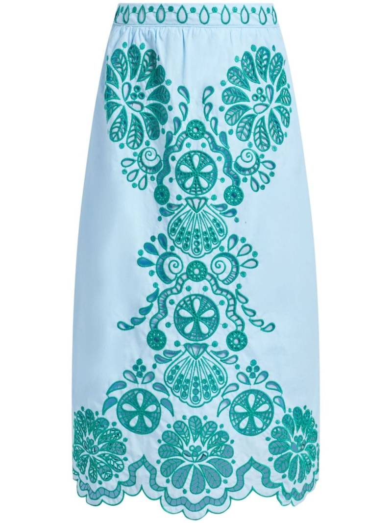 FARM Rio Graphic Richelieu midi skirt - Blue von FARM Rio