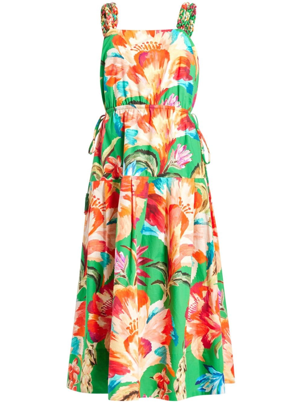 FARM Rio Green Tropicart Sleeveless midi dress von FARM Rio