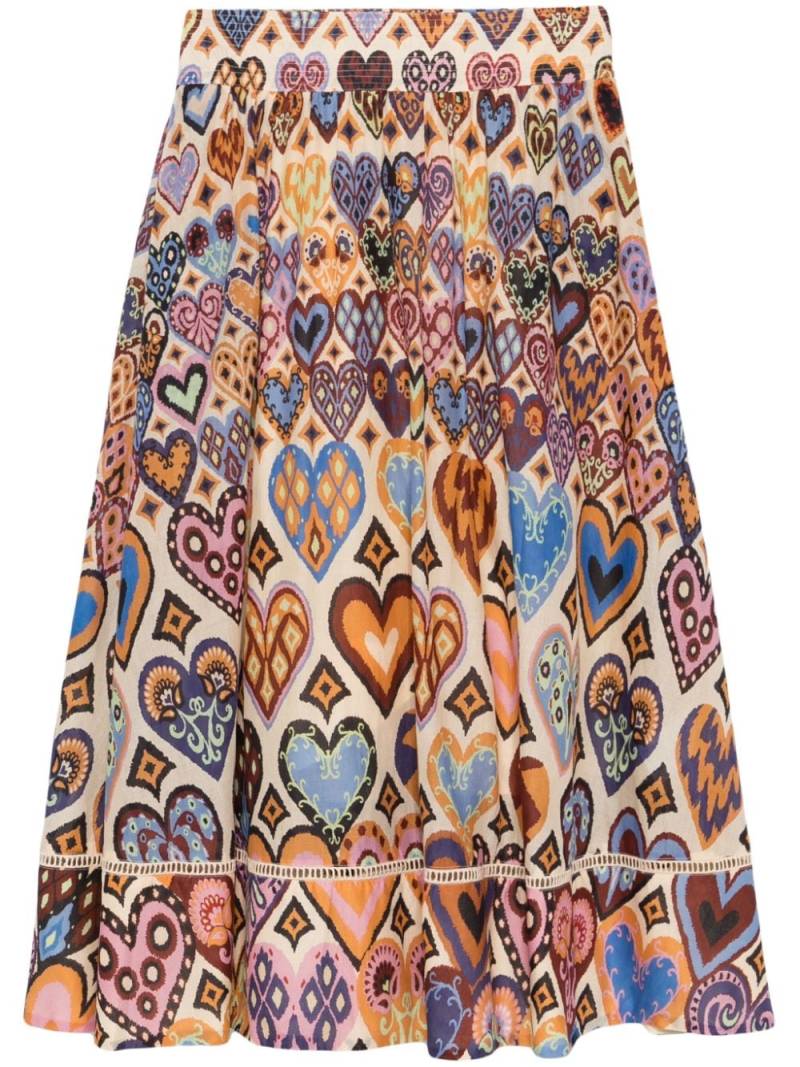 FARM Rio Hearts Ikat maxi skirt - Neutrals von FARM Rio