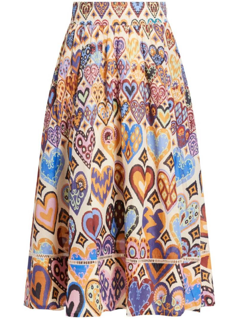 FARM Rio Hearts Ikat maxi skirt - Neutrals von FARM Rio