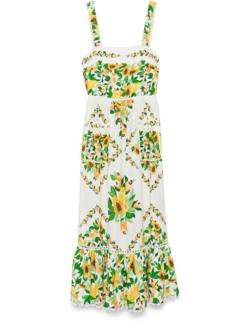 FARM Rio Papaya Salad Scarf maxi dress - White von FARM Rio