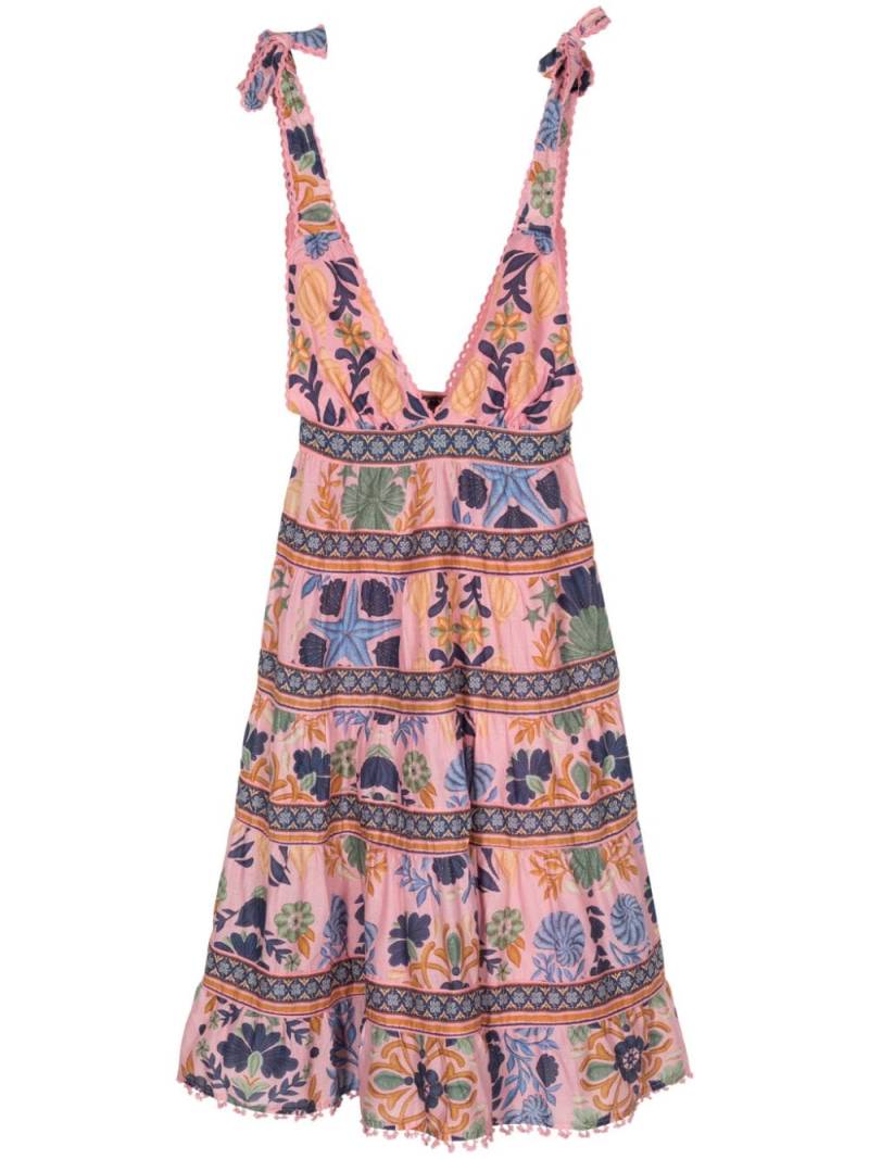 FARM Rio Seashell Tapestry-print cotton dress - Pink von FARM Rio