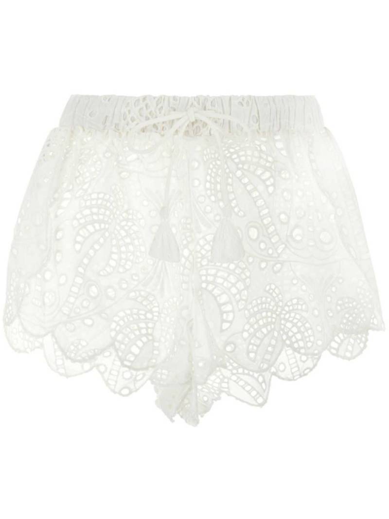 FARM Rio broderie-anglaise shorts - White von FARM Rio