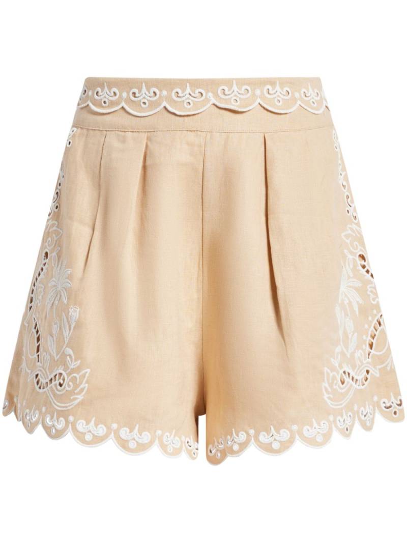 FARM Rio embroidered shorts - Neutrals von FARM Rio