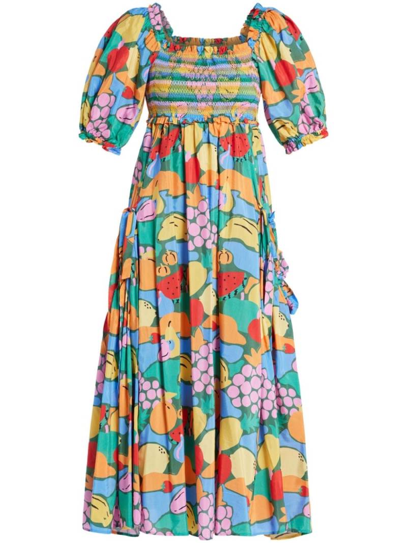 FARM Rio fruit pattern-print midi dress - Blue von FARM Rio