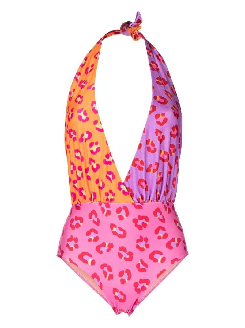 FARM Rio leopard-print halterneck swimsuit - Multicolour von FARM Rio