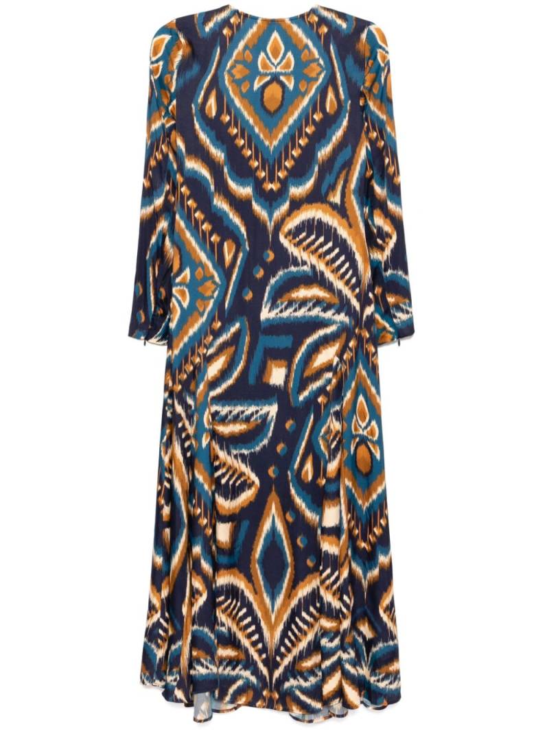 FARM Rio long sleeve satin maxi dress - Blue von FARM Rio