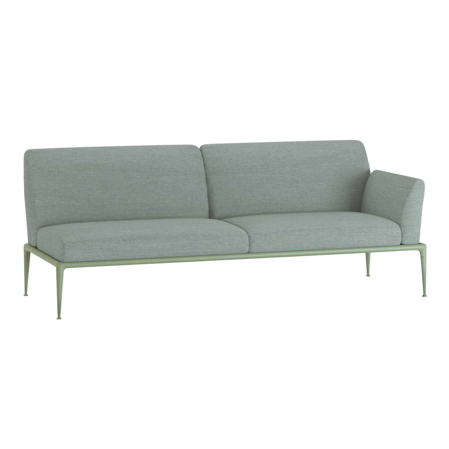 New Joint 3er Sofa, Ausführung armlehne links/sitzend rechts, Stoff range 1 solids, grey (grau) sgr, Gestell aluminium lackiert, light blue (pastel... von FAST