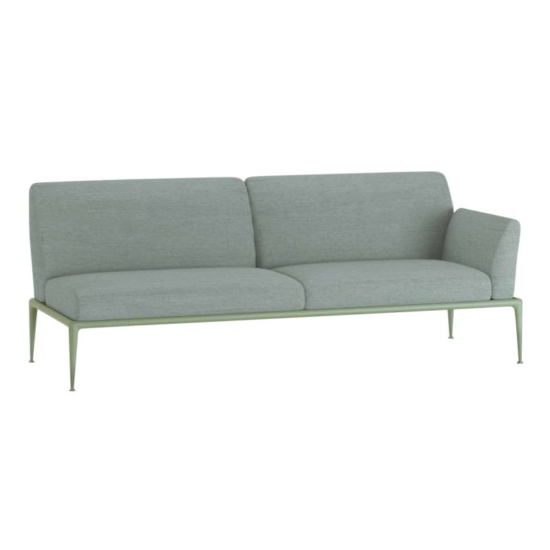 New Joint 3er Sofa, Ausführung armlehne links/sitzend rechts, Stoff range 1 solids, grey (grau) sgr, Gestell aluminium lackiert, powder grey (pulve... von FAST