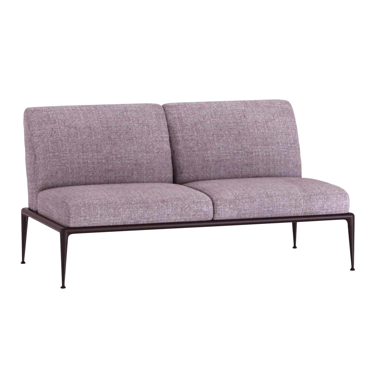 New Joint 522 2er Sofa, Stoff range 1 solids, grey (grau) sgr, Gestell aluminium lackiert, pearly gold (taupe) von FAST