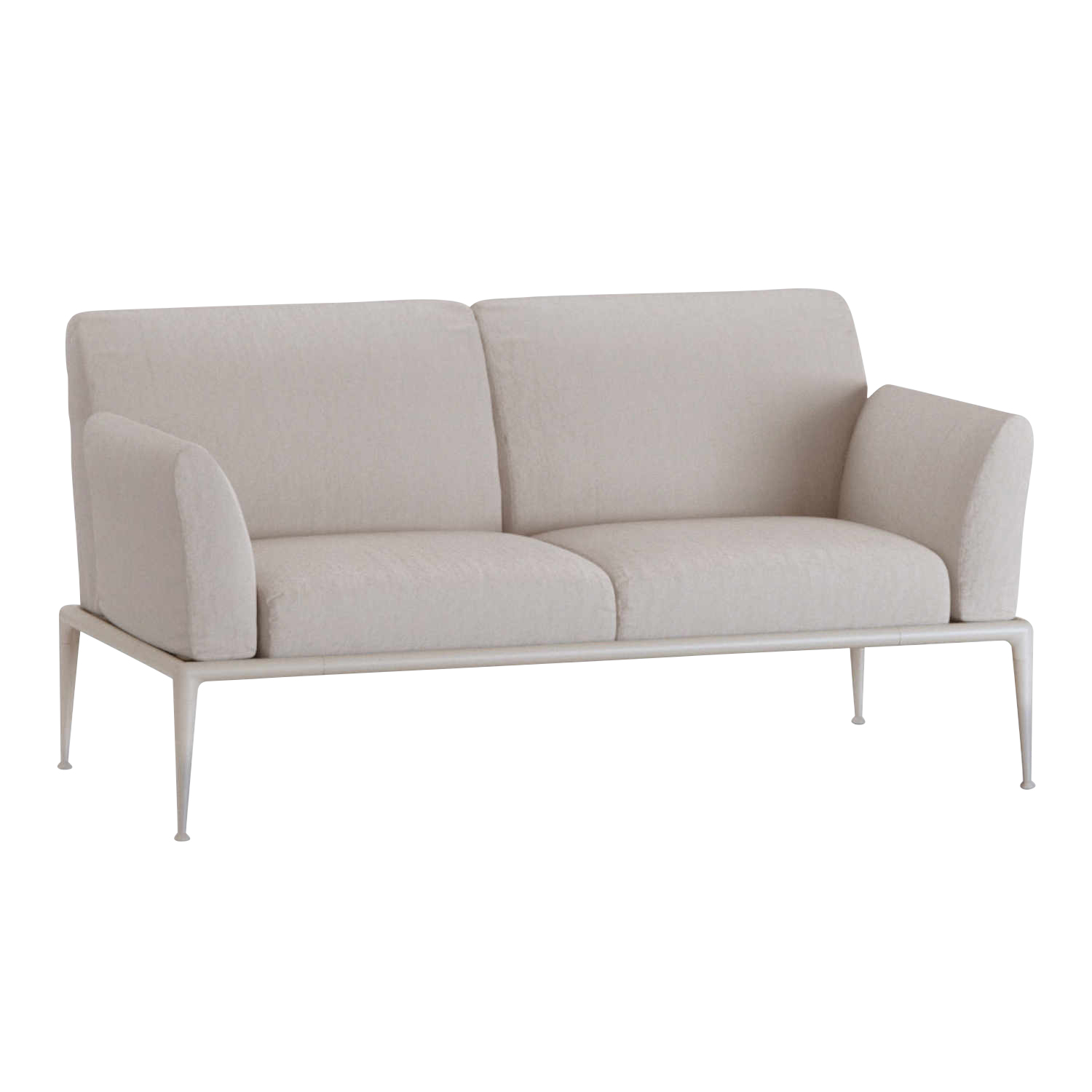 New Joint 522B 2er Sofa, Stoff range 1 solids, grey (grau) sgr, Gestell aluminium lackiert, powder grey (pulvergrau) von FAST