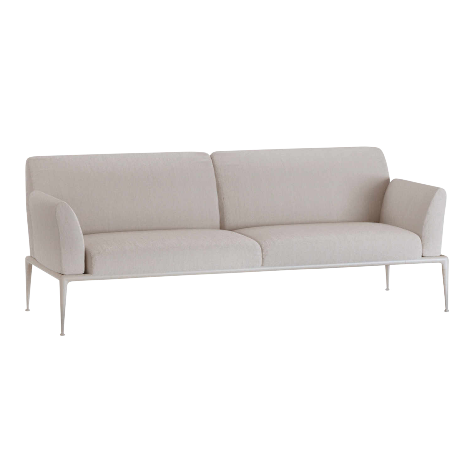 New Joint 523B 3er Sofa, Stoff range 1 solids, black (schwarz) sne, Gestell aluminium lackiert, powder grey (pulvergrau) von FAST