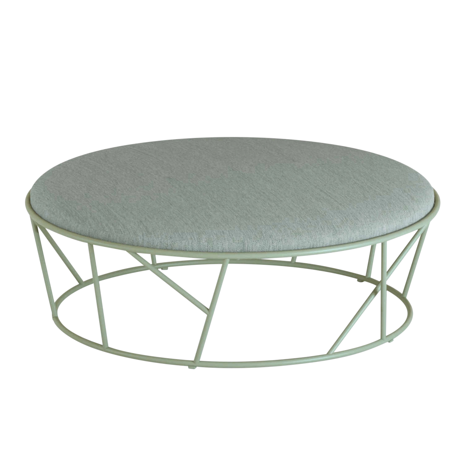 Wild Pouf, Grösse h. 46 x b. 132 cm, Gestell aluminium lackiert, powder grey (pulvergrau), Stoff range 1 solids, pearl (beige) spe von FAST