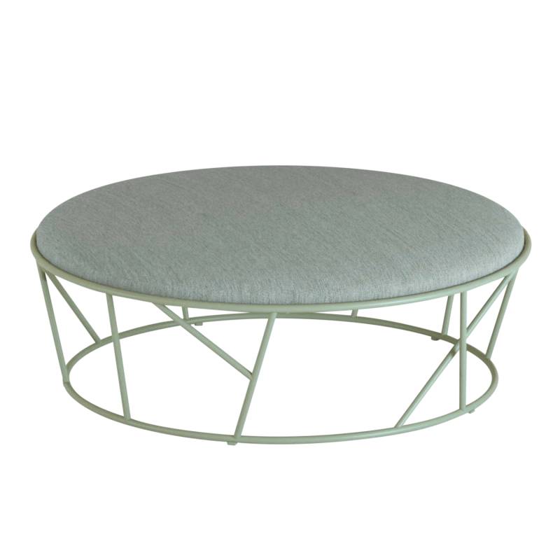 Wild Pouf, Grösse h. 46 x b. 132 cm, Gestell aluminium lackiert, powder grey (pulvergrau), Stoff range 1 solids, pearl (beige) spe von FAST