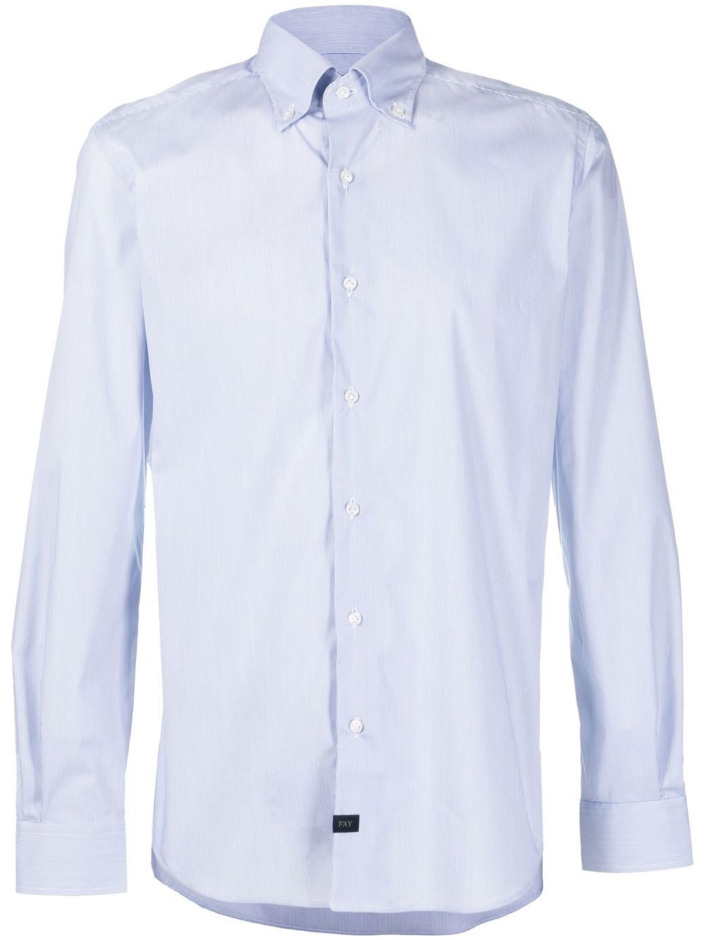 Fay long-sleeve cotton shirt - Blue von Fay