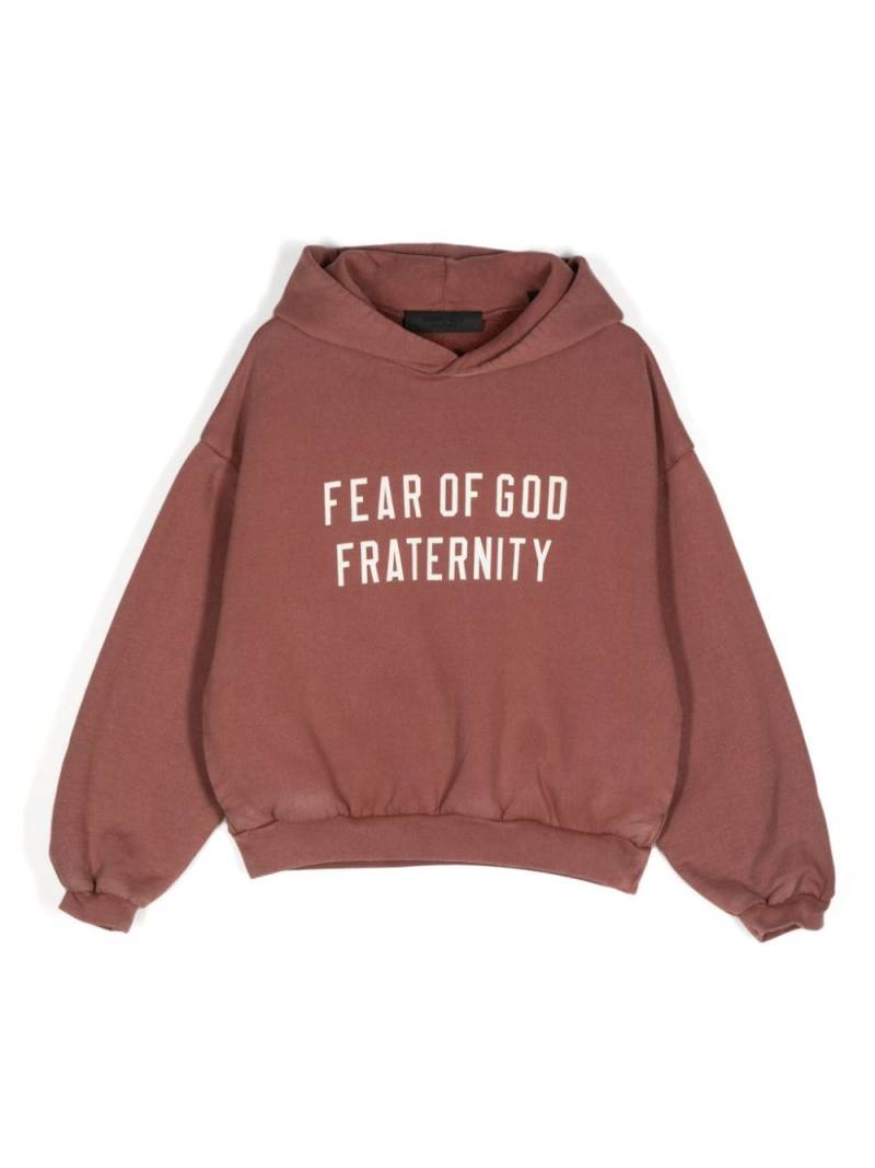 FEAR OF GOD ESSENTIALS KIDS logo-print hoodie - Neutrals von FEAR OF GOD ESSENTIALS KIDS