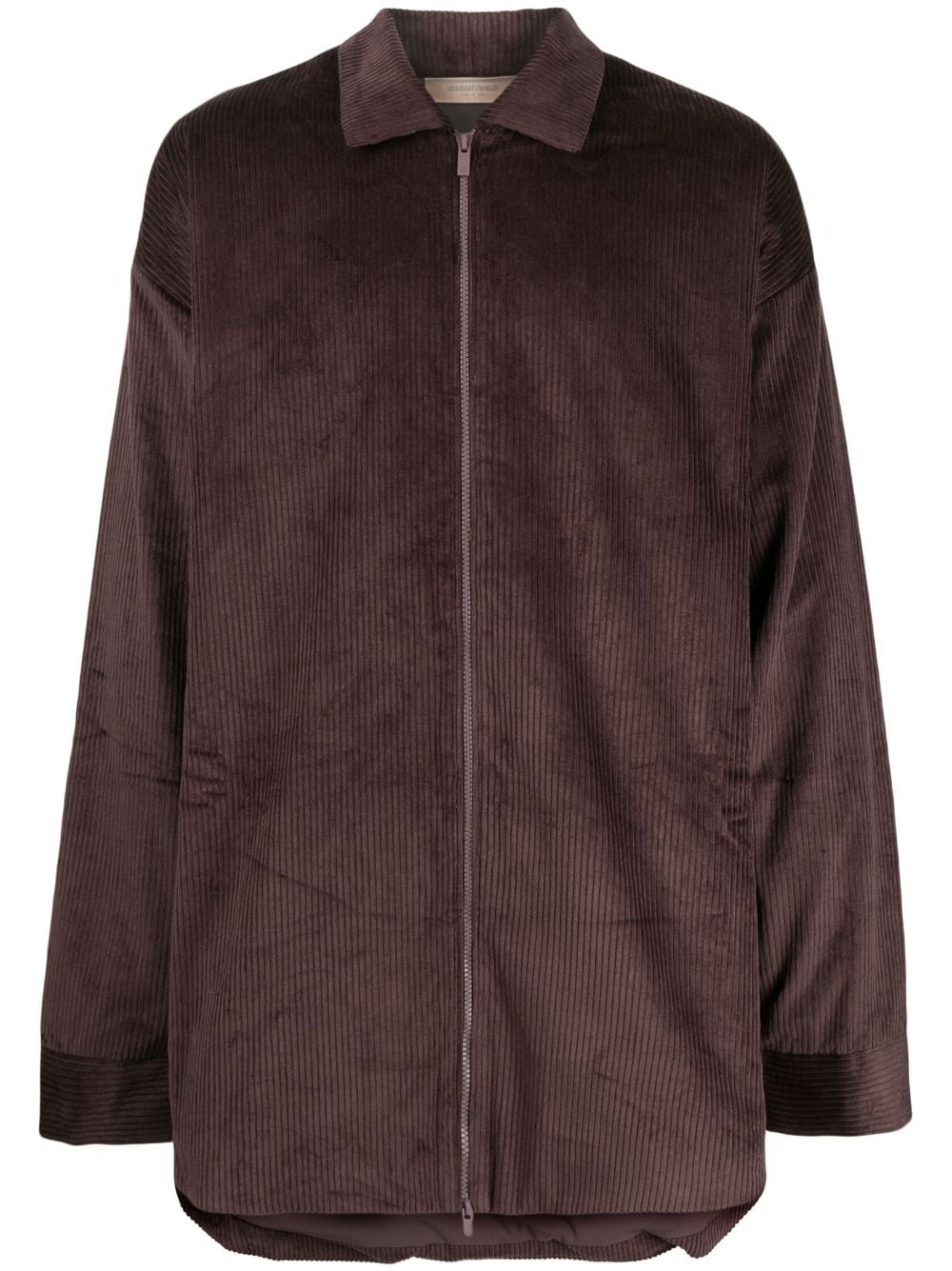 FEAR OF GOD ESSENTIALS corduroy zip-up shirt jacket - Brown von FEAR OF GOD ESSENTIALS