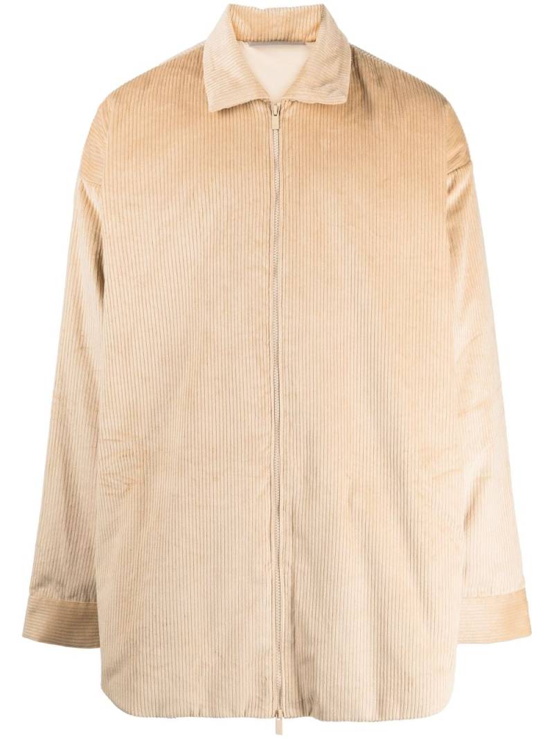 FEAR OF GOD ESSENTIALS corduroy zip-up shirt jacket - Brown von FEAR OF GOD ESSENTIALS