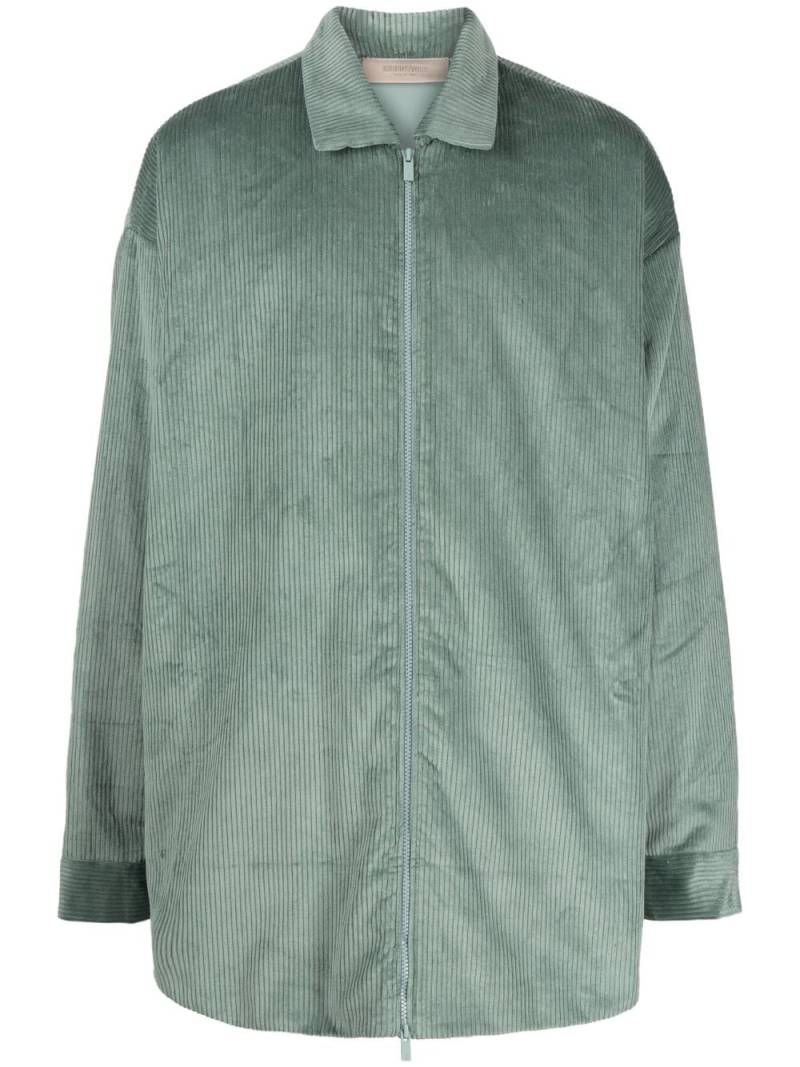 FEAR OF GOD ESSENTIALS corduroy zip-up shirt jacket - Green von FEAR OF GOD ESSENTIALS