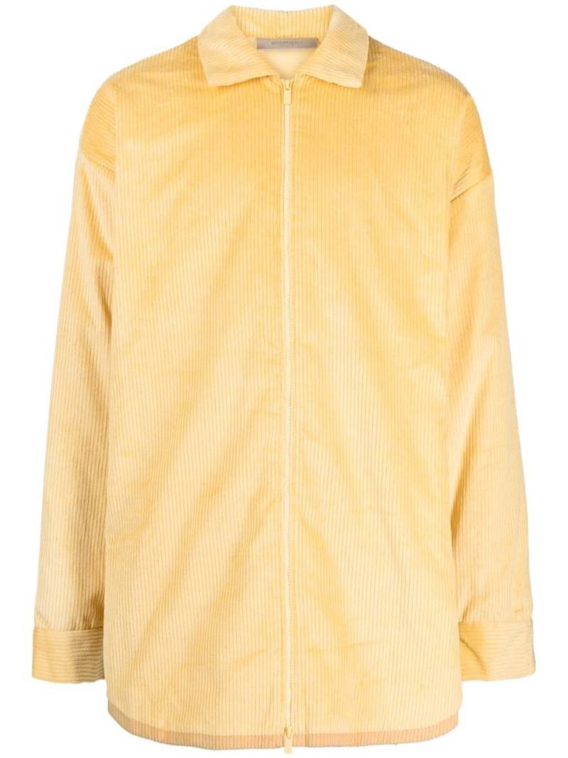 FEAR OF GOD ESSENTIALS corduroy zip-up shirt jacket - Yellow von FEAR OF GOD ESSENTIALS